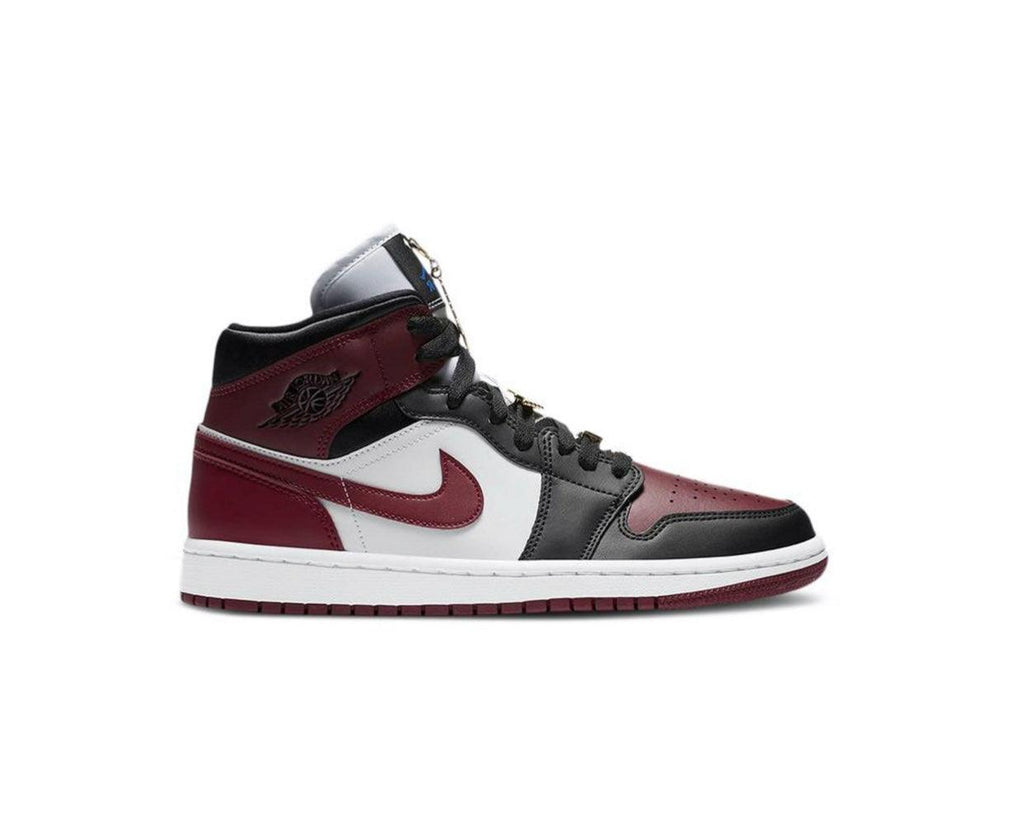 AIR JORDAN 1 MID MAROON BLACK GOLD PENDANTS - Nikefreakz