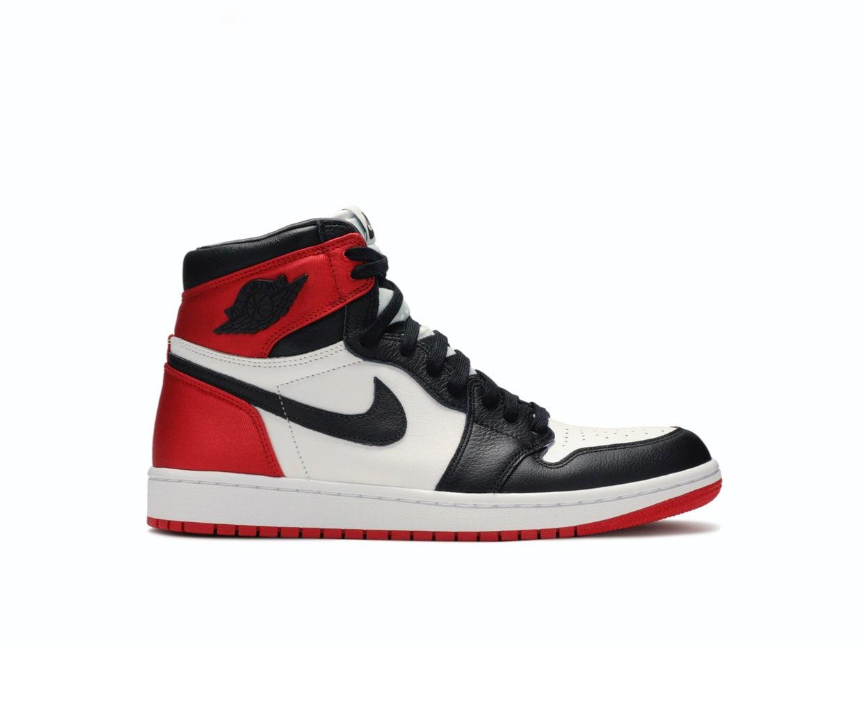 Jordan 1s satin black clearance toe